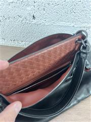 BOTTEGA VENETA HANDBAG BLACK & BROWN, DUST BAG ENTRUPY CERT W. MIRROR